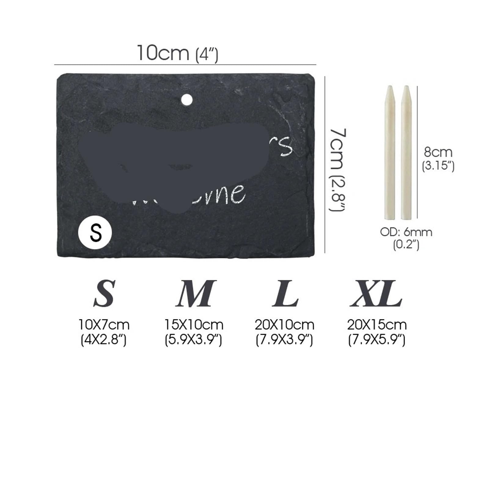 Étiquettes de plantes en ardoise avec piquets acier inoxydable Marqueurs jardin Comprend un crayon Facile à écrire Organisation et décoration Pour Fleurs(20x10cm)