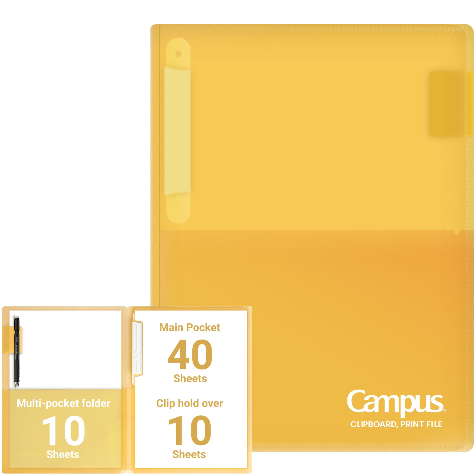 Kokuyo Portfolio Folder with Pockets Folder for Paper Organization,Heavy Duty Pocket Fits US Letter & A4，Flip & Write Surface,Dual-Purpose Clip &