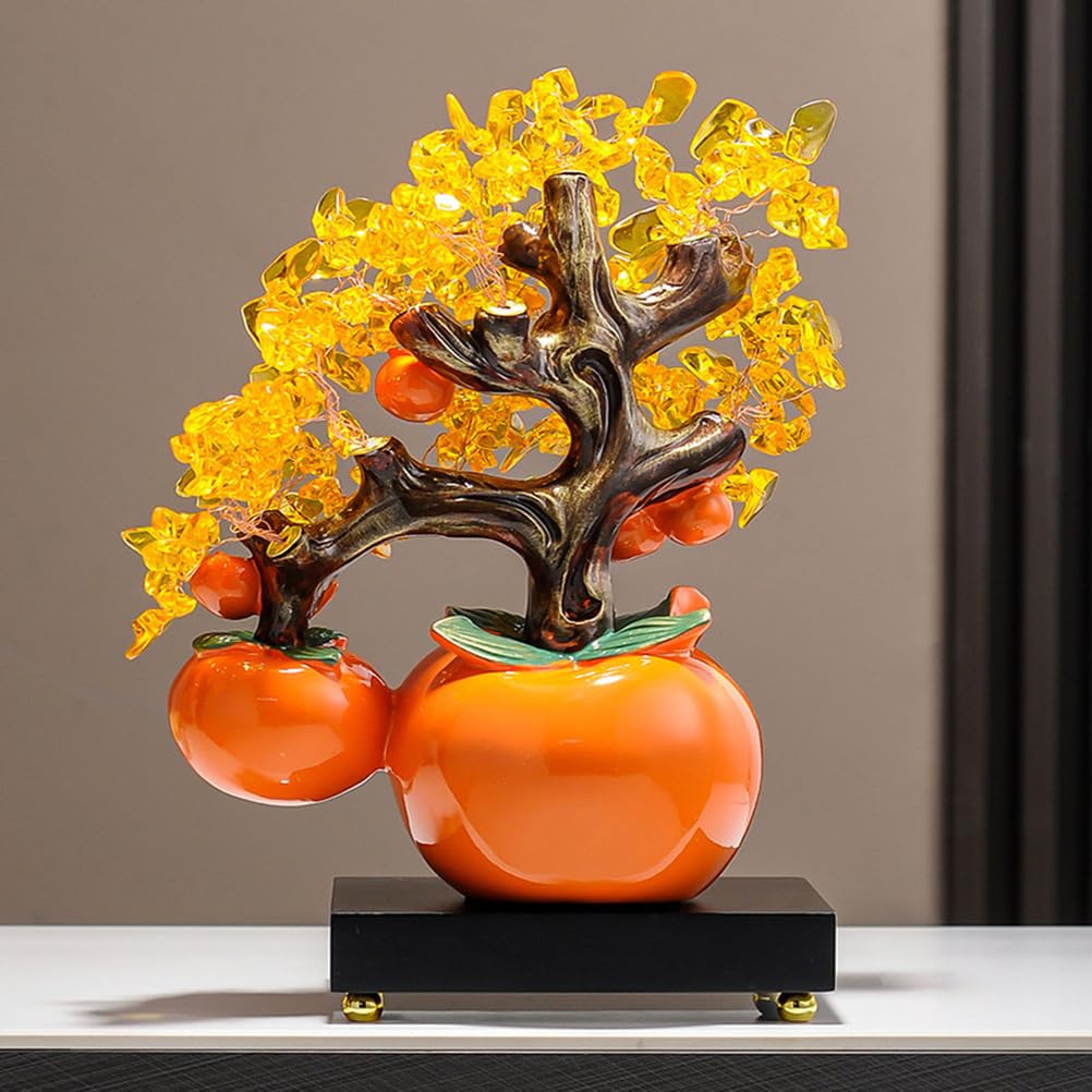 Persimmon żywica chińska statua figurka Feng Shui ozdoba grafika ozdoba na środek stołu błogosławieństwo rzeźba do szafki sklep półka na książki ozdoba,B