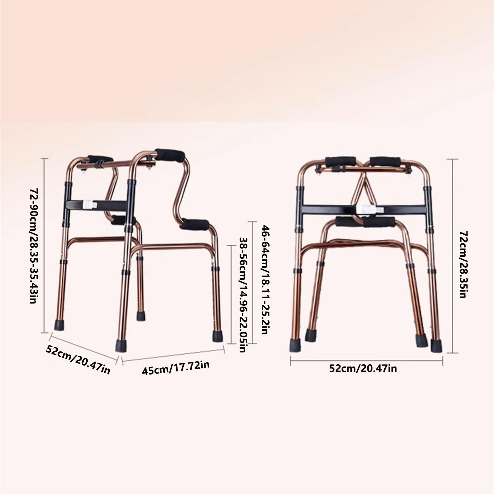 Andador para Ancianos Andadores con Ruedas for Personas Mayores, Ayuda for Caminar con Asiento y Brazos Ajustables, Andador médico Plegable de Aluminio Andador Ligero