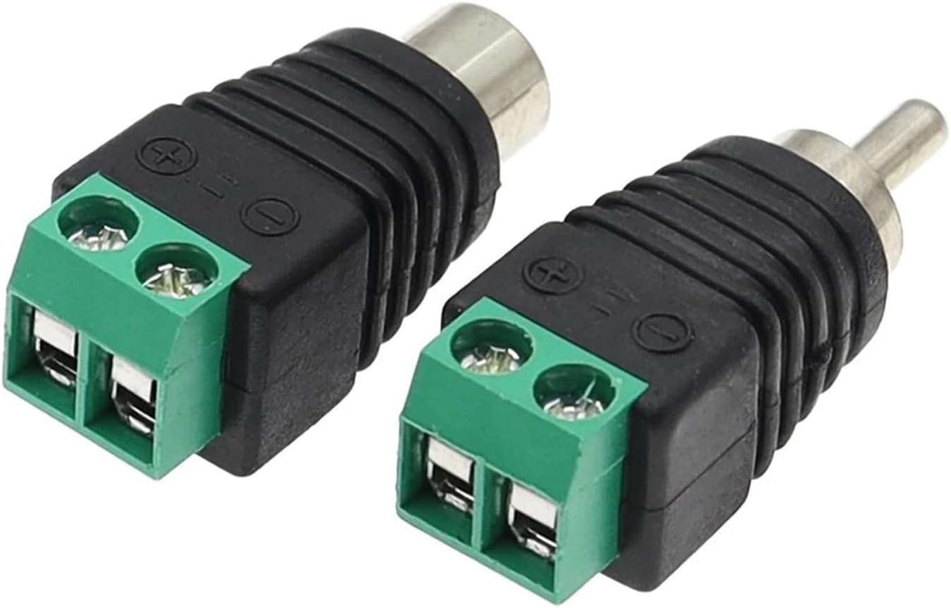 Connectors Male + Female TO AV Screw Terminal Video AV Balun Adapter Connector 10Pcs(10Pcs Female)