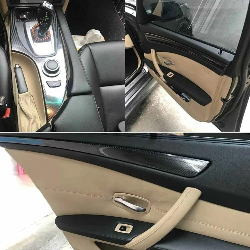 Autoschutzfolie Auto-Innenverkleidung, Schutzfolie, Dekoration, 5D-Carbonfaser-Vinyl-Aufkleber Für BMW 5 Series 525I 530I E60 2003–2010 LHD