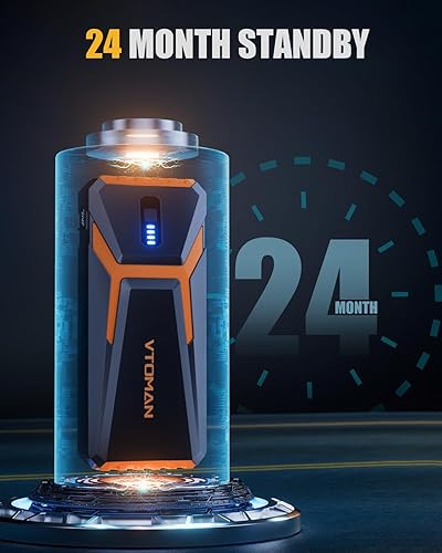 Miniatura 6 de VTOMAN V10 3500A Arrancador de coche portátil (gas de 9.5L, motor diesel de 7.5L) caja de salto de litio de 12 V, paquete de energía de refuerzo de