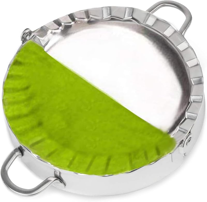 Prensa para hacer ravioles de empanada de acero inoxidable, molde Pierogi para bola de masa AUAM, molde Wonton, herramienta fácil para envolver masa, cortador de sellos, hacer pasteles (extra grande, 6 pulgadas)