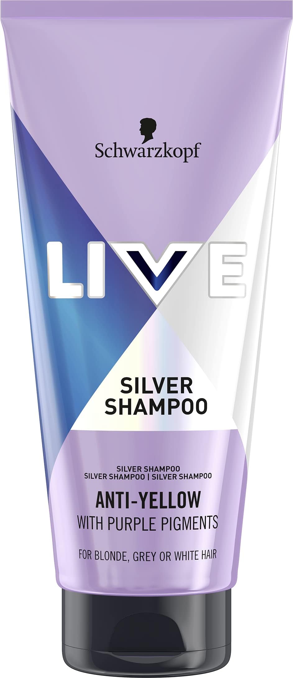 Schwarzkopf LIVE Silver Shampoo for Icy Blondes (200ml), Hair Toner Purple Sh...