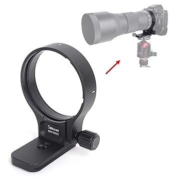 iShoot Lens Collar Support, CNC Machined Tripod Mount Ring for TS-71 Sigma 150-600mm f/5-6.3 DG OS HSM Contemporary Lens, Bottom is ARCA Fit Quick Release Plate for Tripod Ball Head of ARCA-SWISS Typ
