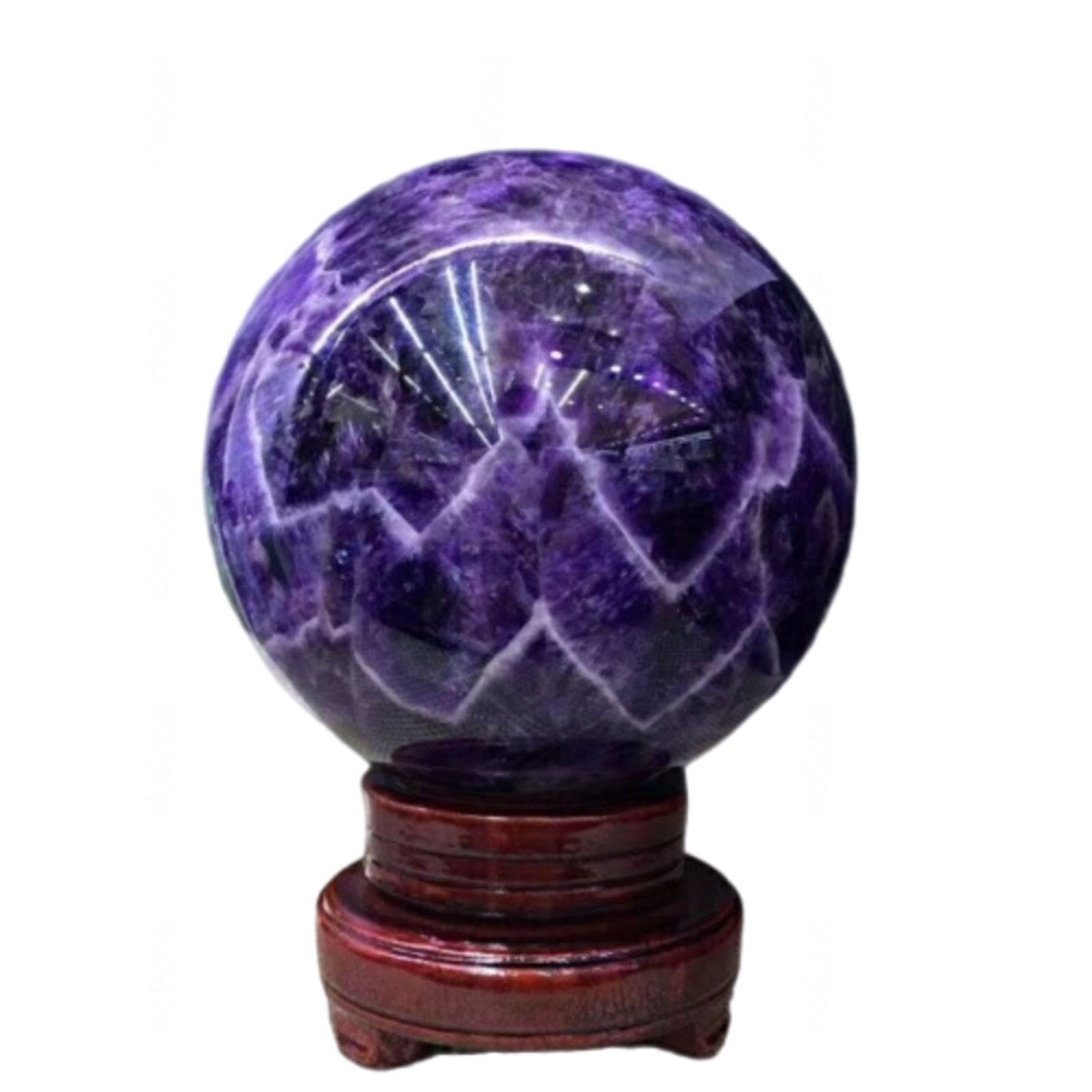 DPURPIWADY Crystal Ball Moonstone Polished Divination Decorative Sphere with Wood Stand Crystals Stone,Amethyst ball-10cm