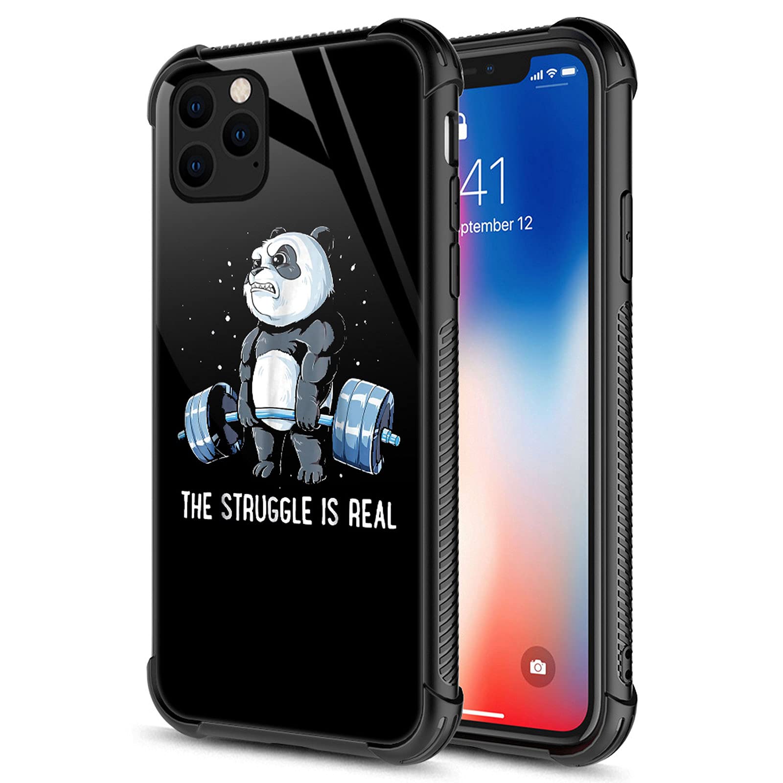 CARLOCACompatible with iPhone 13 Case,Panda On Swole Identity Graphic Design Shockproof Anti-Scratch Hard Acrylic Case for Apple iPhone 13