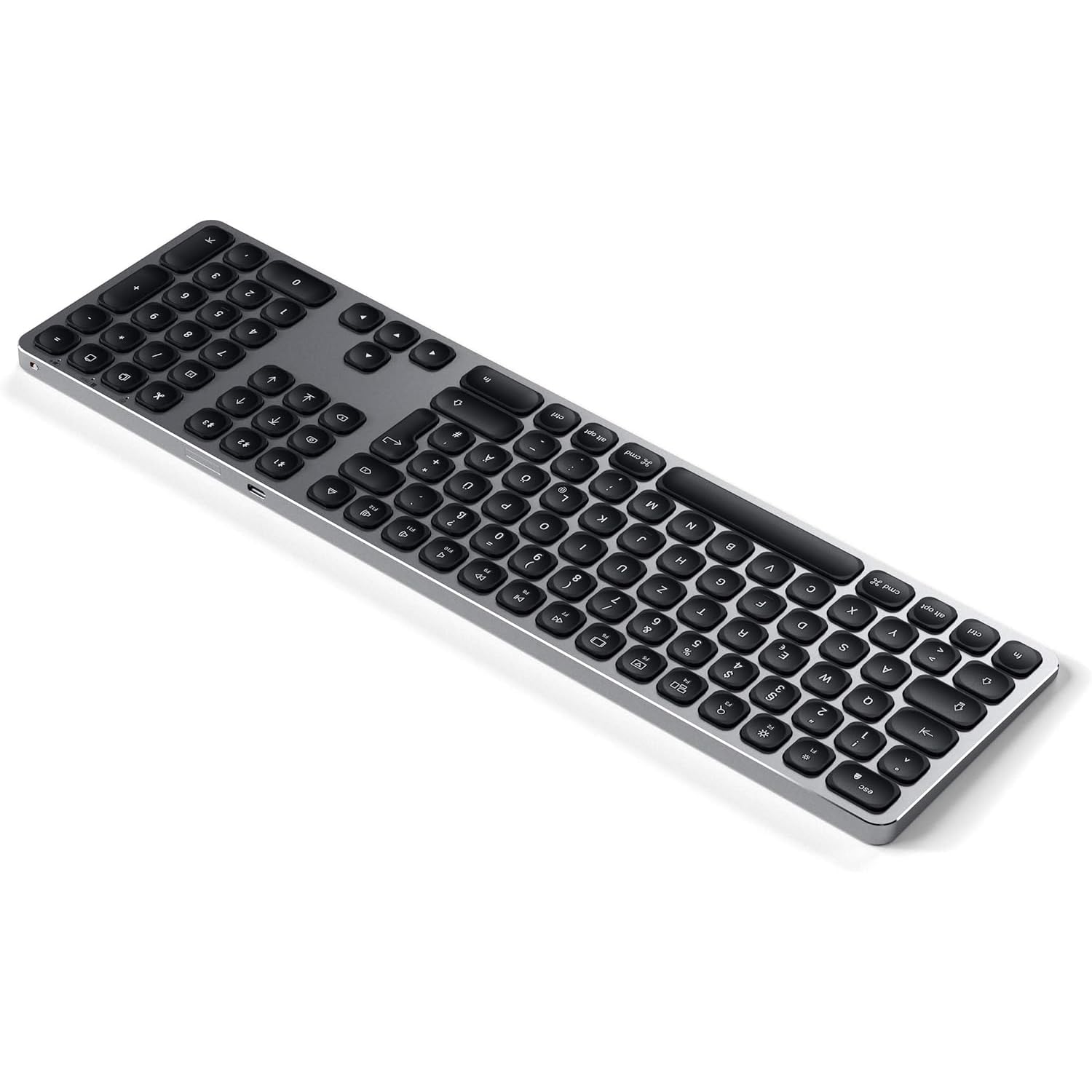 Satechi Tastiera Wireless con Tastierino Numerico, 𝗤𝗪𝗘𝗥𝗧𝗭 𝗗𝗘, Tastiera Bluetooth in Alluminio, Multi Dispositivo, Ricaricabile USB-C per Mac, Windows e Android (Layout Tedesco)