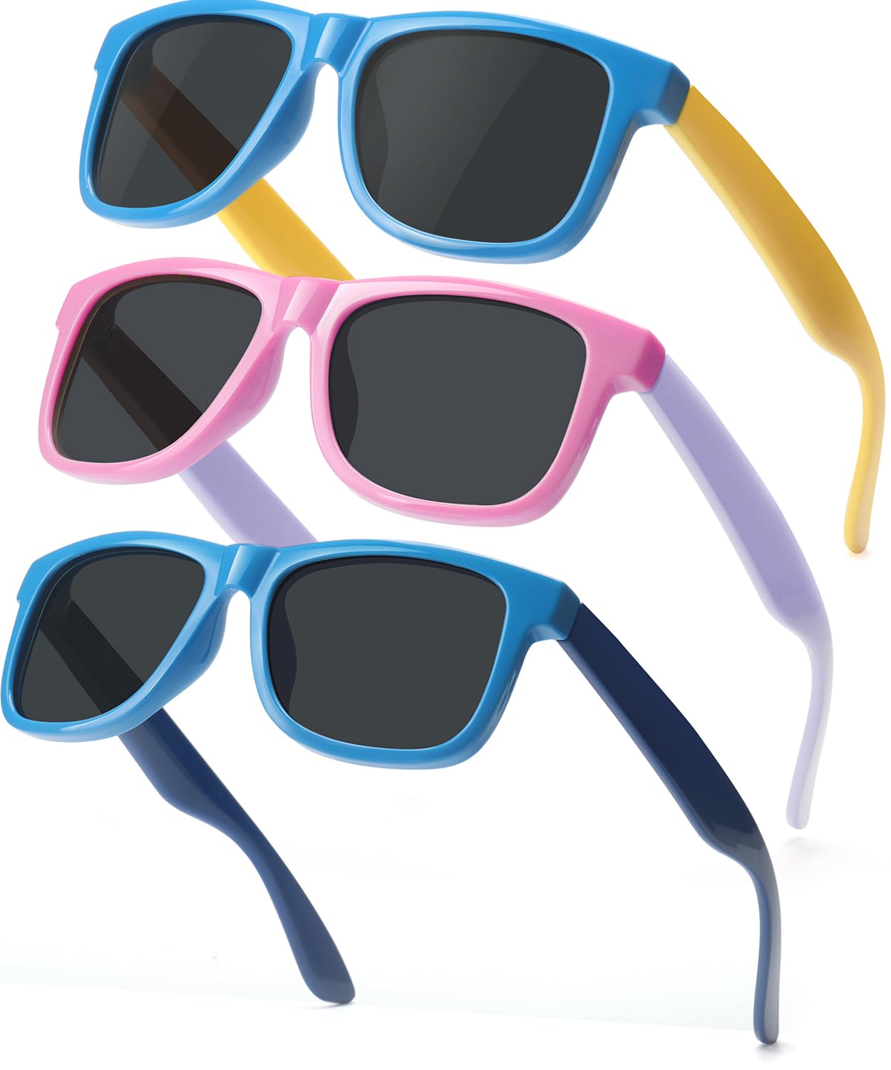 SEKKAF Kids Polarized Sunglasses Age 3-12 Toddler Shades for Boys Girls,Durable Sun Glasses with UV Protection