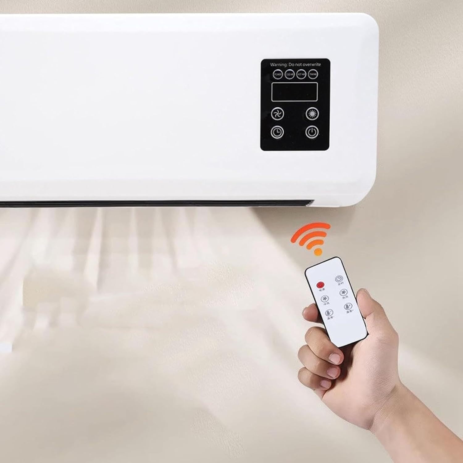 3-in-1 Ductless Portable Split Air Conditioner, No Window Needed, 14000 BTU Bladeless Cool Heat Dehumidifier Fan, 42dB Quiet, 15ยฐC-32ยฐC, 3 Modes 24H Timer Remote for Bedroom, Office, Bathroom