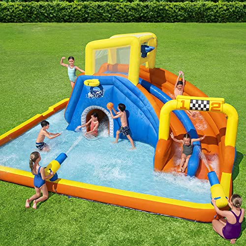 Bestway H2OGO!™ Mega Wasserpark, Super Speedway, 551 x 502 x 265 cm, mit Dauergebläse
