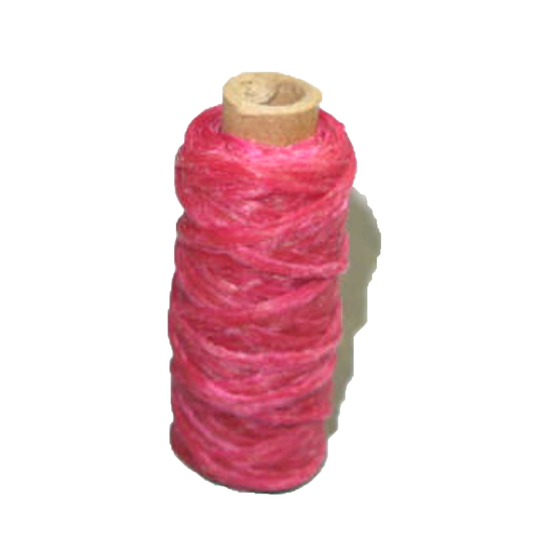 Artificial Sinew Red 20 Yard Spool - Polyester Craft Thread For Leather & Beading