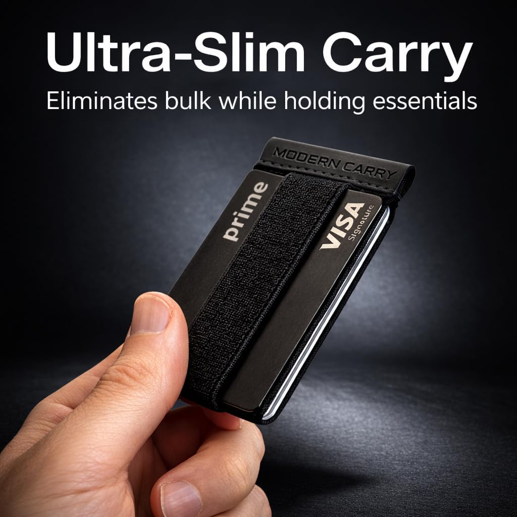 Modern Carry Quick Draw Eclipse Minimalist Card Holder – Fast Access with Secure Core Protection, Slim Front Pocket Wallet Alternative for Men & Women (Black)