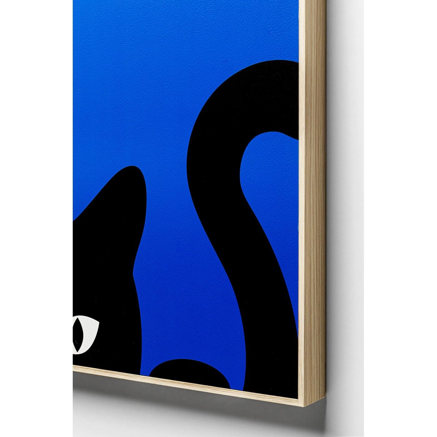 Kare Design Cuadro Ciao Gatto, Azul y Negro, Juego de 2, 40x30 cm, Rectangular, Enmarcado, Impresión Artística, Arte Abstracto Pop, Arte de Pared Moderno