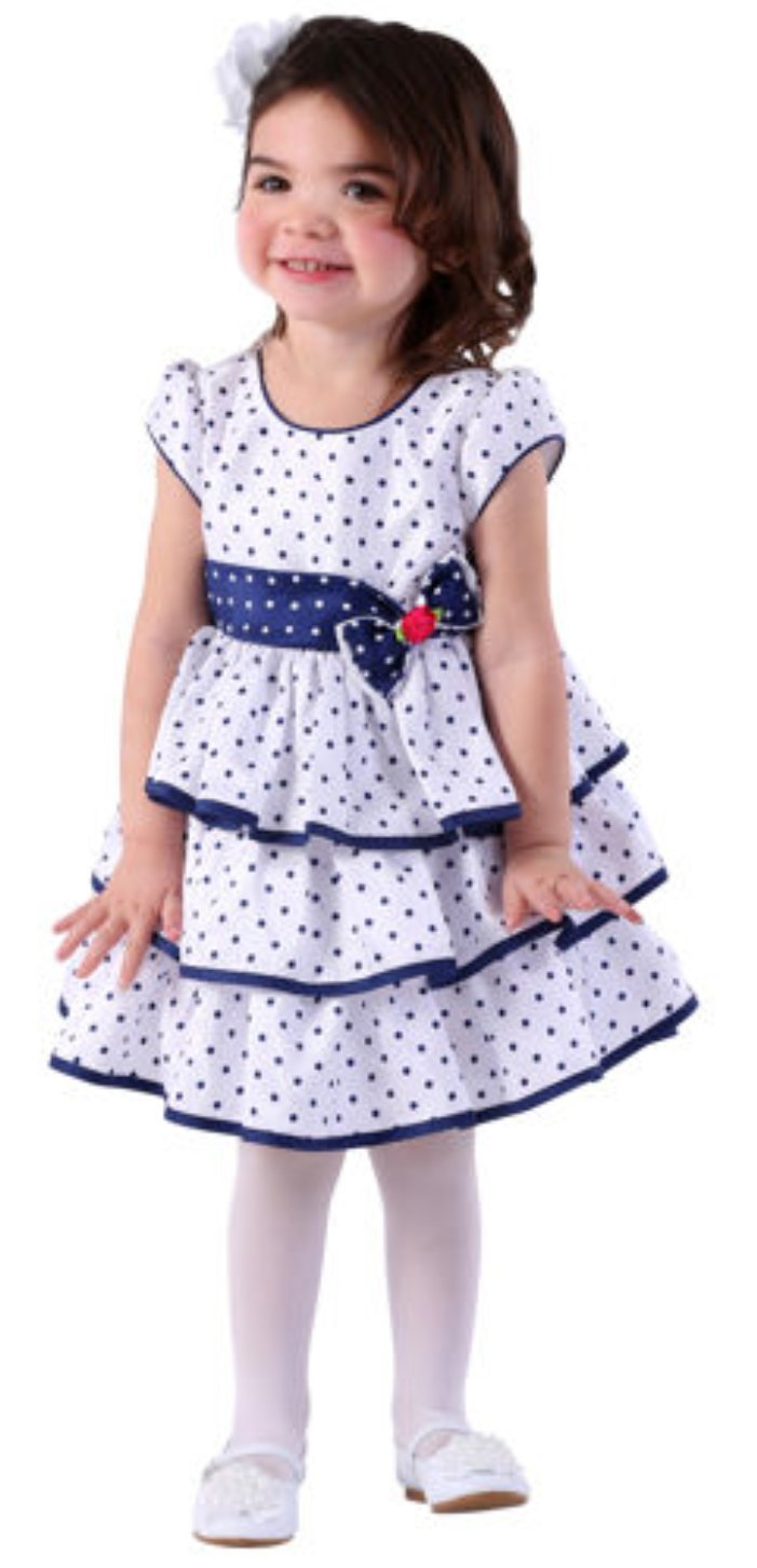 Polka Dot Jona Michelle Special Occasion Dress Jona Michelle Navy