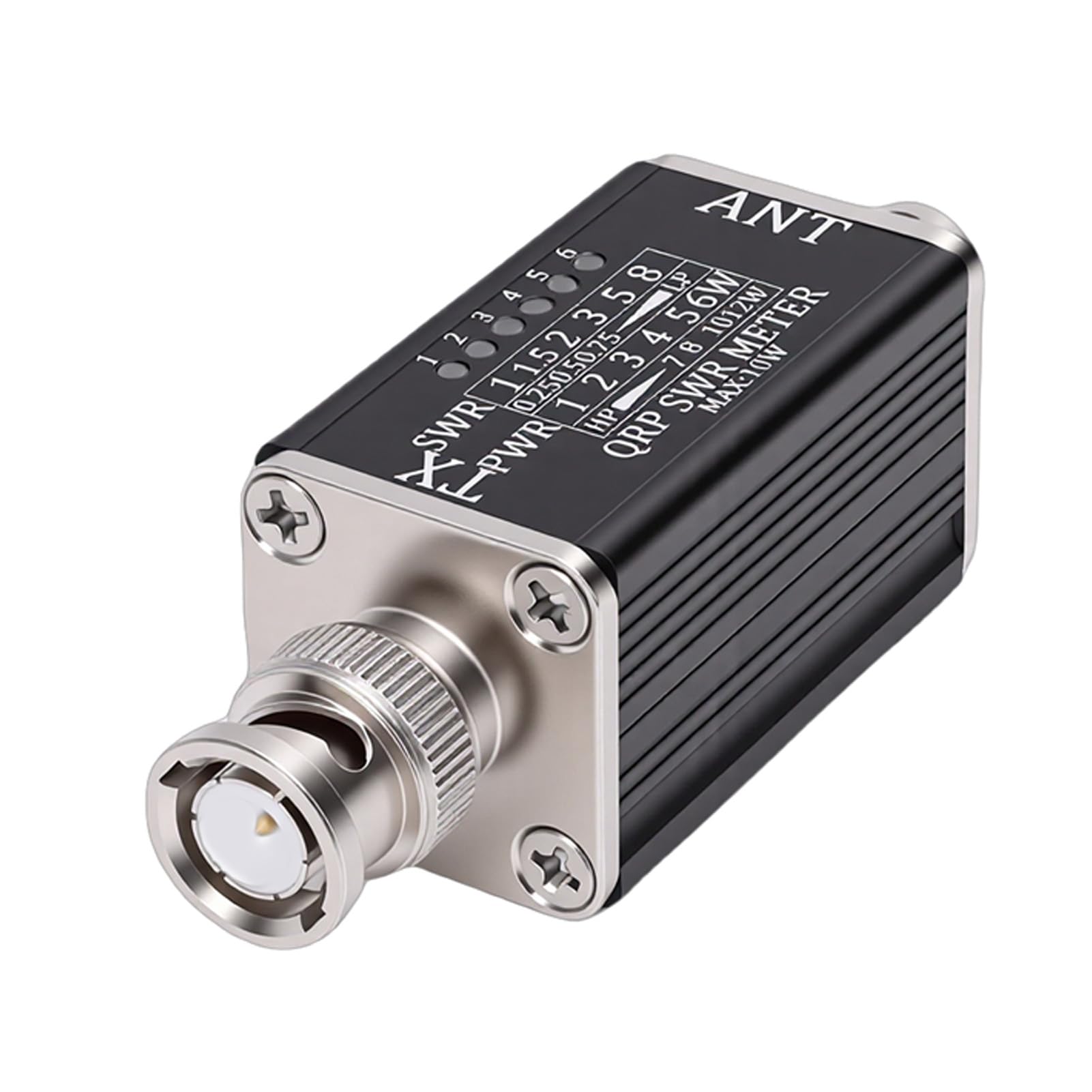 Misuratore SWR da 10 W con Indicatori LED Misuratore di Rapporto Onde Stazionarie Compatto da 1-30 MHz per Test a Onde Corte