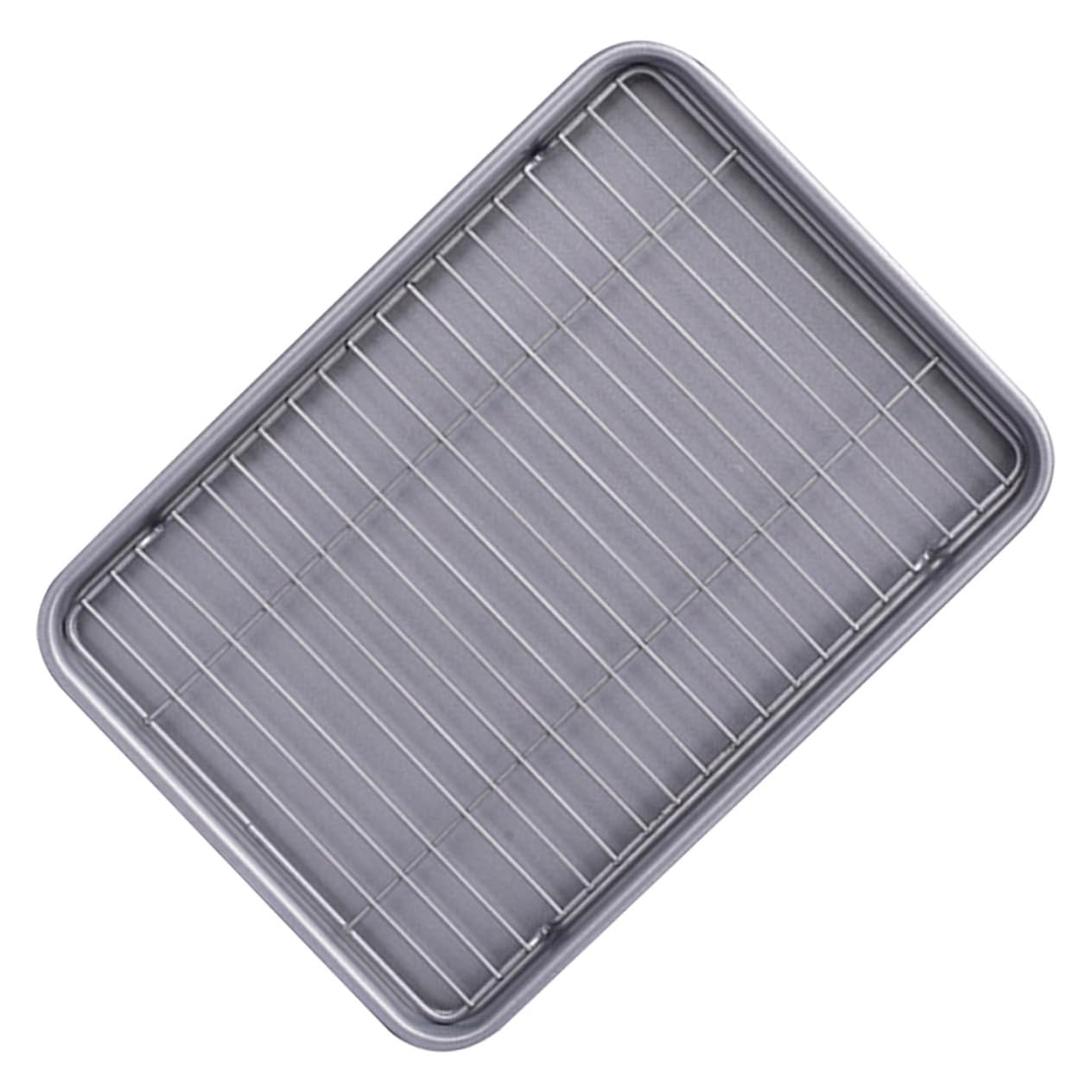 Abaodam 1set Non-stick Baking Pan with Rack Versatile Kitchen Bakeware for Cookies Cakes and Pizza Construction and Store for Home Baking