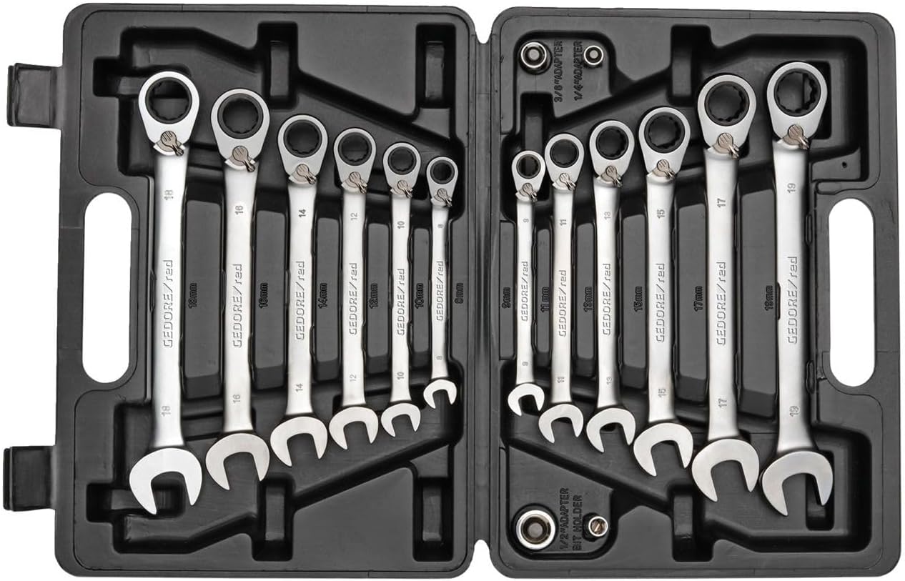 GEDORE RED Combination Ratchet Spanner Set 8-19mm 16pcs (R07203016)