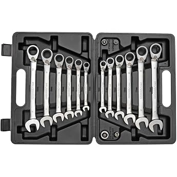 GEDORE Red Combination Wrench Set with Adaptors, Metric, 16 Pieces