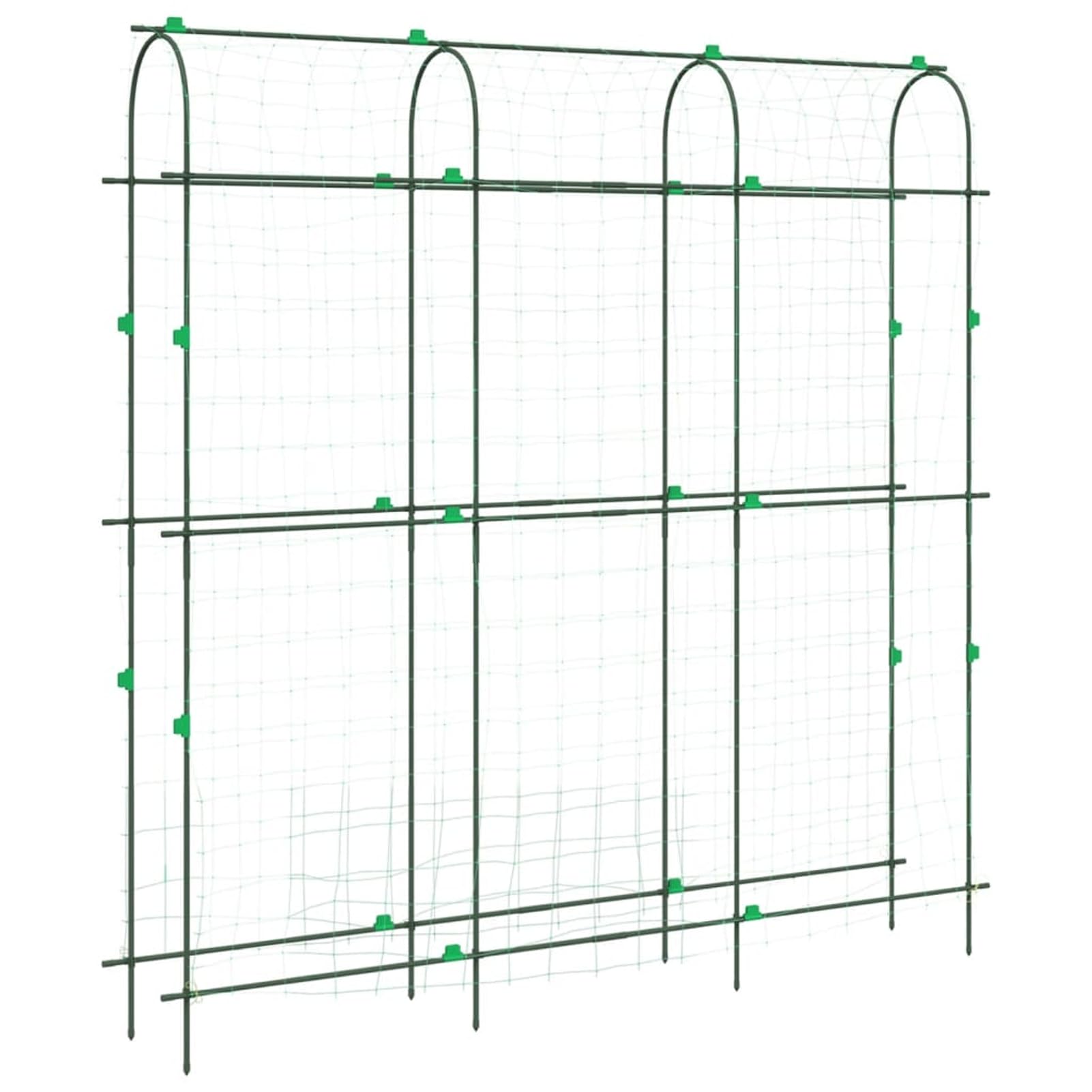 Gecheer Traliccio per Piante rampicanti, Struttura a U 181x31x182,5 cm in Acciaio con Rivestimento PE, Rete in PE e Clip in PP, per orto, Giardino e Coltivazione di UVA, Piselli, cetrioli e Rose