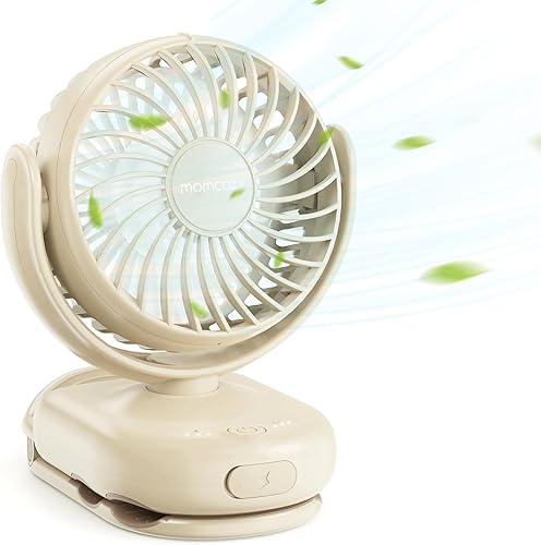Momcozy Ventilador portátil para cochecito con clip, mini ventilador de 4 velocidades para portador, ventiladores personales ultraligeros de 0.26