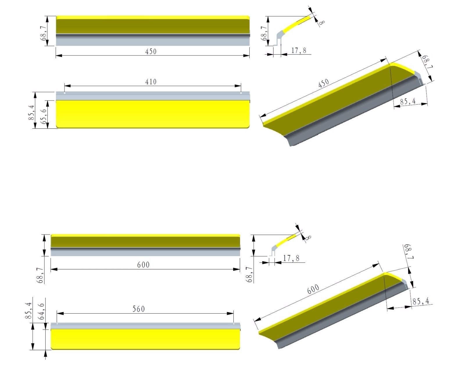 Lampada a LED per bagno, specchio o armadio del bagno, KA30 600mm - Warmweiß