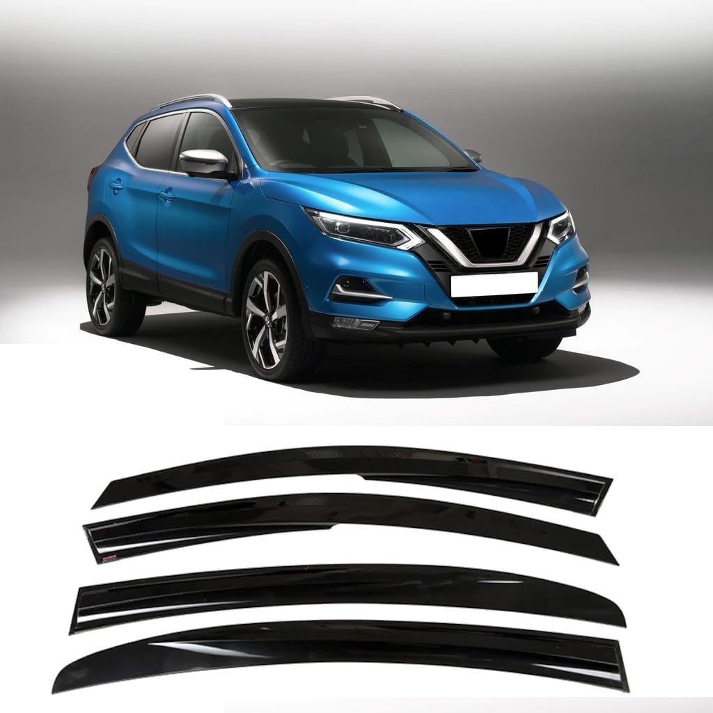 for Nissan Qashqai 2015 2016 2017 2018 2019 Wind Deflector Car Side Window Visor Vent Shade Rain Guard Bright Black 4pcs
