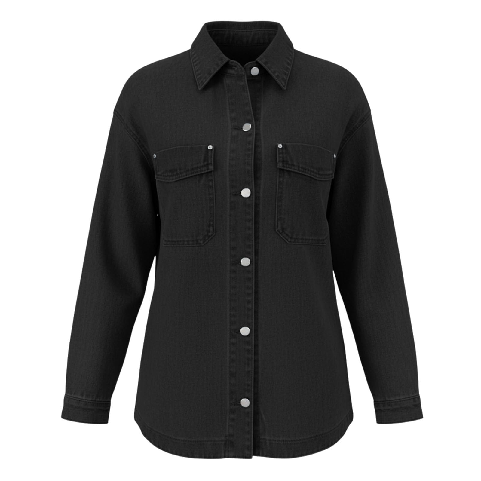 Blusas Mujer Verano Camisa Vaquera Informal de Corte Holgado con Dobladillo Dividido para Mujer Temporada