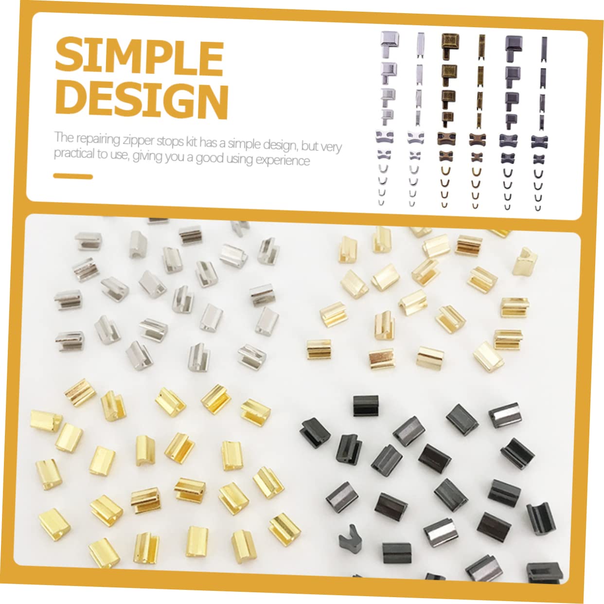 DIYEAH 4sets Accessori Per Riparazione Zipper Di Per Chiusure Kit Pratico Per Riparare Abbigliamento e Zipper Danneggiati Facile Da Usare e Durevole