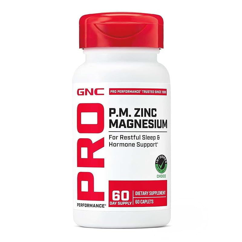 GNC Suplemento de Zinco e Magnésio com Melatonina, blend noturno de 351 mg, 60 comprimidos