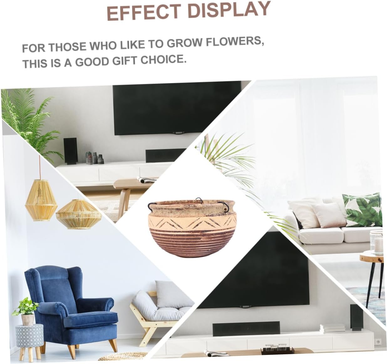 1 Set 3pcs Ceramic Succulent Flower Pot Hanging Pot Indoor Plant Stand Hanging Planter Outdoor Indoor Plant Rack Ceramic Planter Garden Basket