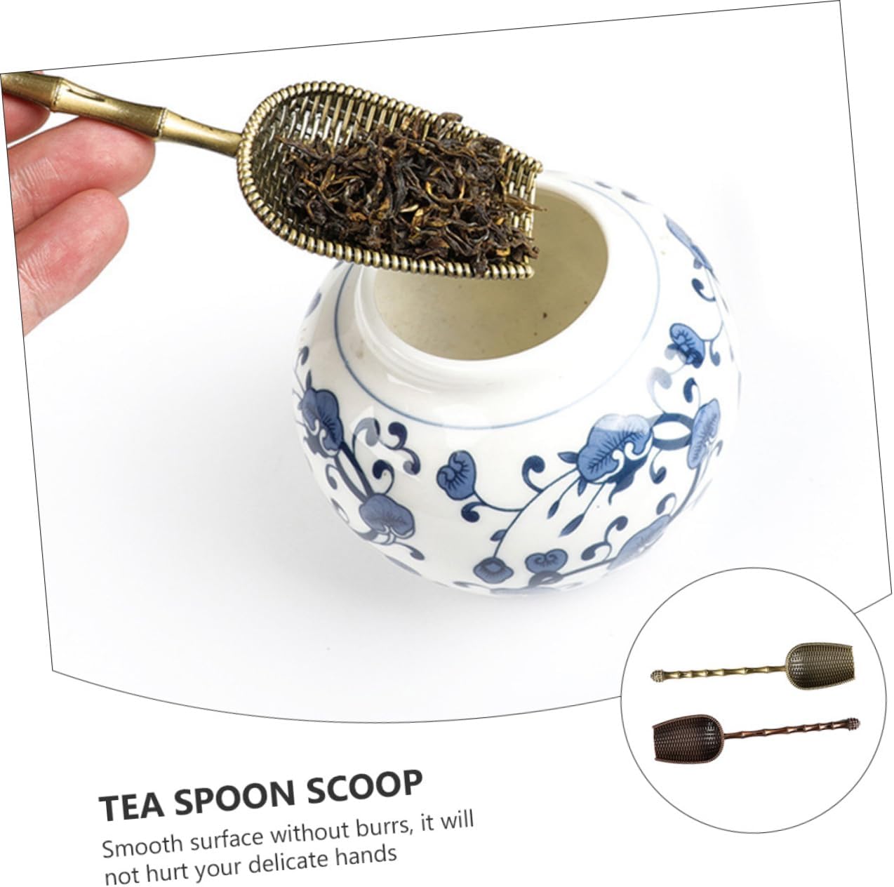 Unomor 2Pcs Metal Tea Shovels with Long Handles Elegant Tea Scoops for Loose Leaf Tea for Home Office and Tea Shops Design
