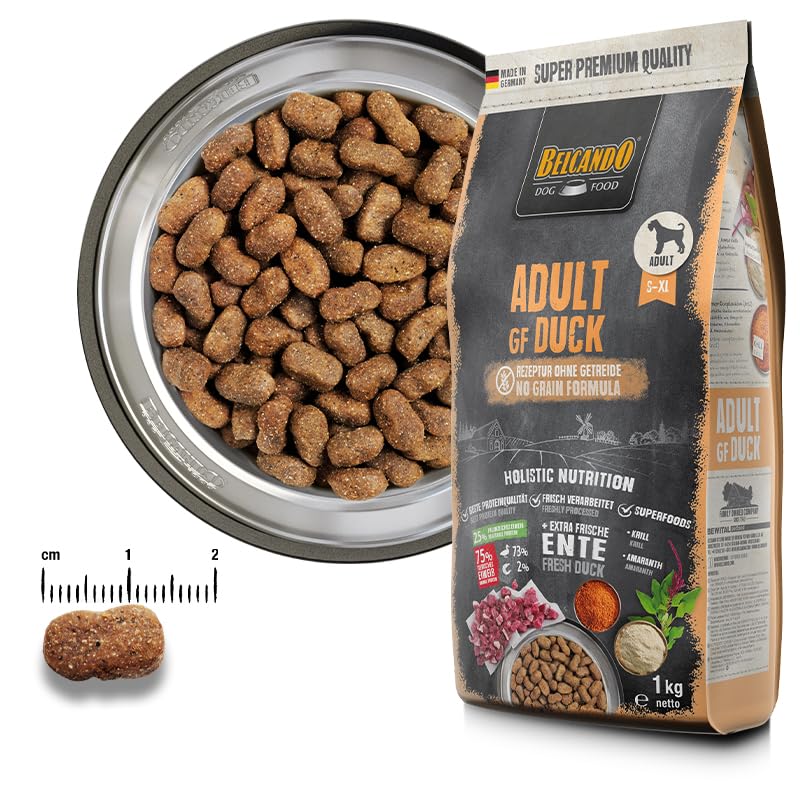 BELCANDO Adult GF Duck | getreidefreies Hundefutter | Trockenfutter ohne Getreide mit Ente | Alleinfuttermittel für ausgewachsene Hunde ab 1 Jahr