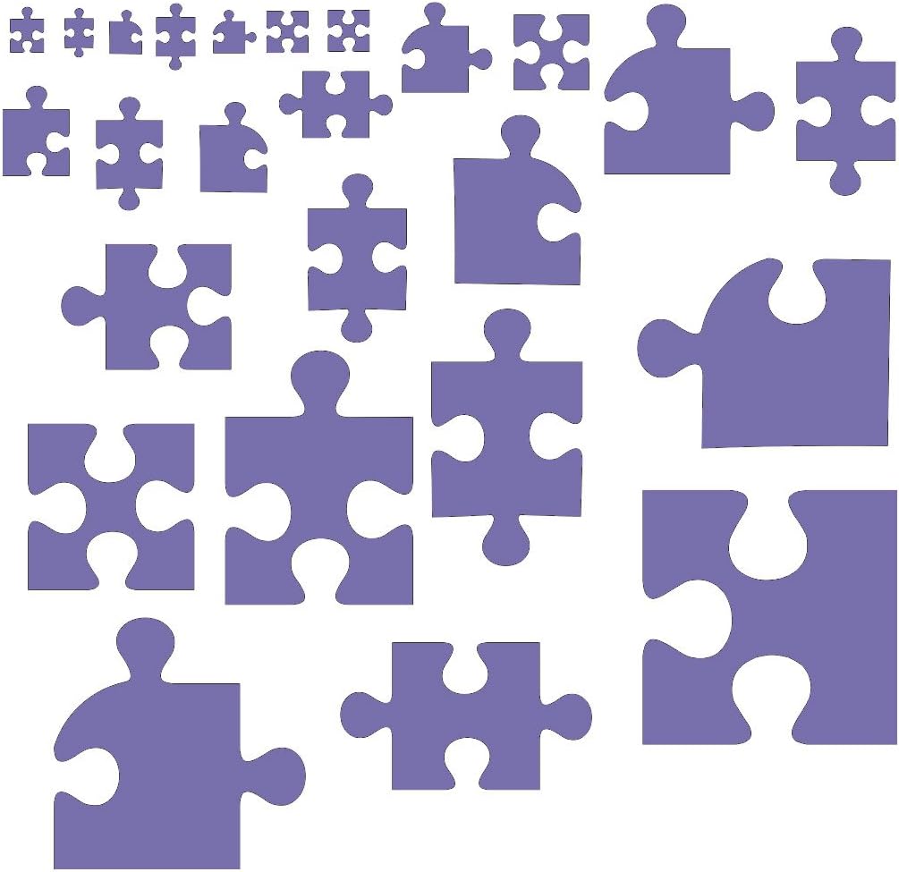 Puzzle Piece 50 Asst Style 2 Wall Decor Vinyl Sticker Lavender