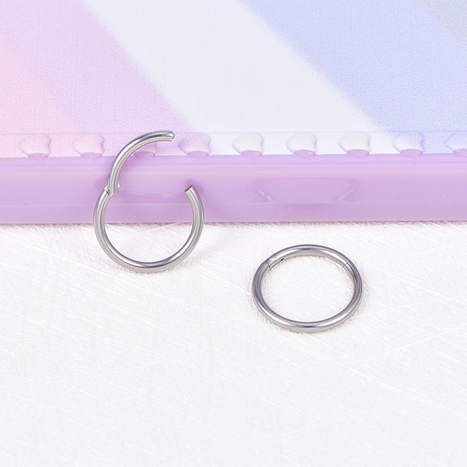 AceFun 2 sztuki kolczyków do nosa 20 g, 7 mm, stal nierdzewna, septum, biżuteria do przegrody nosowej, kolczyk segmentowy, kolczyk do ciała, kolczyk do nosa, obręcz do ust, kolczyk typu helix,