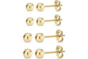 Dainty 14K Gold Ball Earrings: Graceful Studs for Everyday Elegance