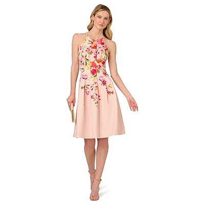 Adrianna Papell Floral Border Short Dress Women