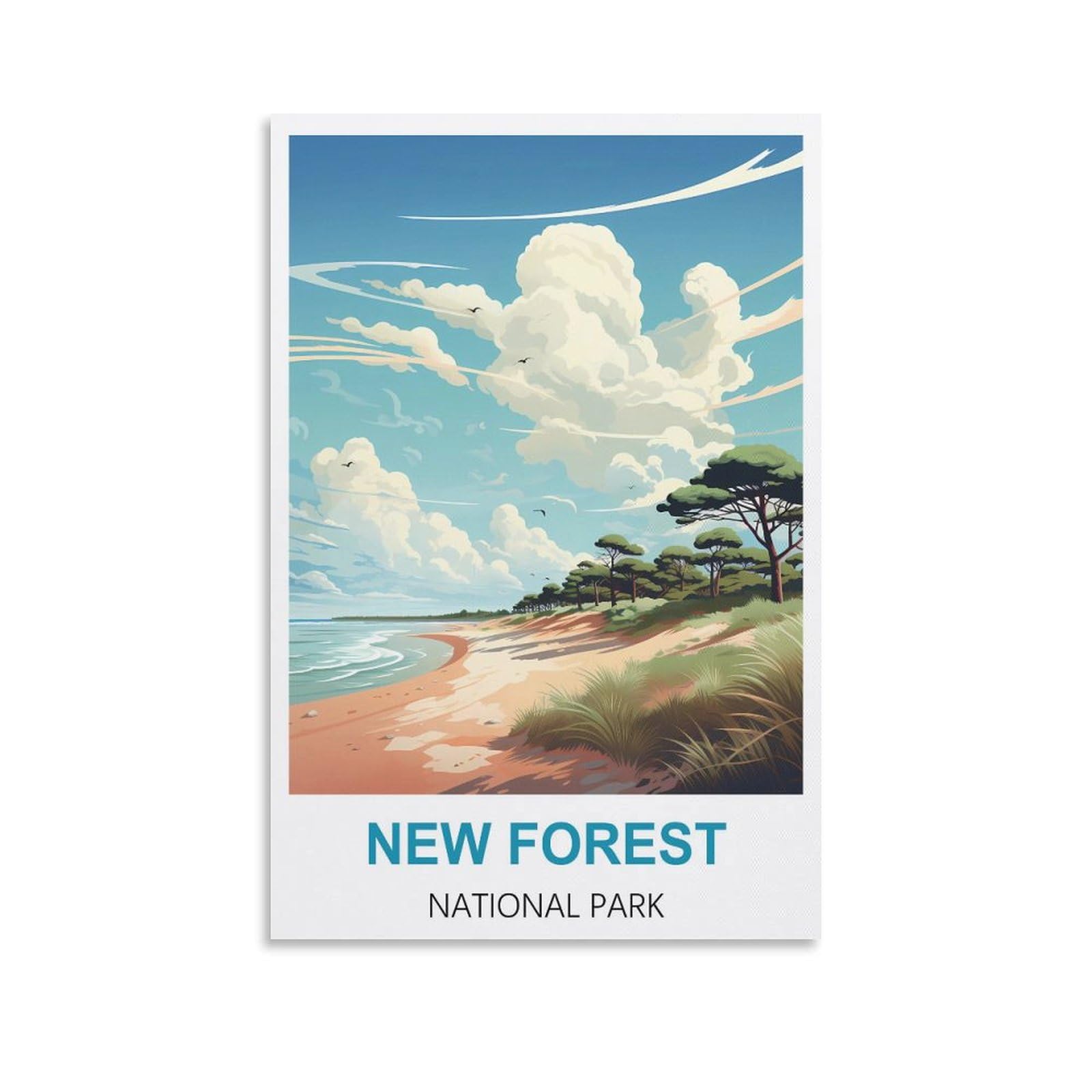 Vintage Metal Tin Signs,New Forest National Parks,Vintage Plaques Poster Plaque Decor Retro Posters Gallery Wall Art Print 30x30cm