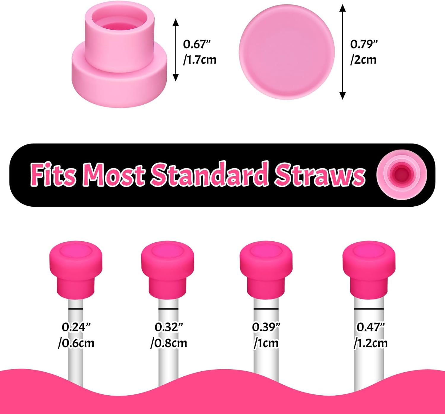 NiHome 4PCS Pink Magnetic Straw Covers for BrüMate Era & Resa Tumblers & Cups, Compatible with Most Straw Lids, Food-Grade Silicone Straw Toppers with Magnetic Base Adapter, BPA-Free & Dishwasher Safe - Image 5