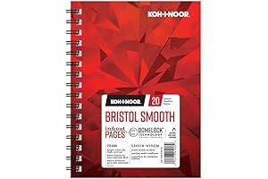 Koh-I-Noor Bristol Smooth Bright White Paper Pad for Smooth Artistic Flow