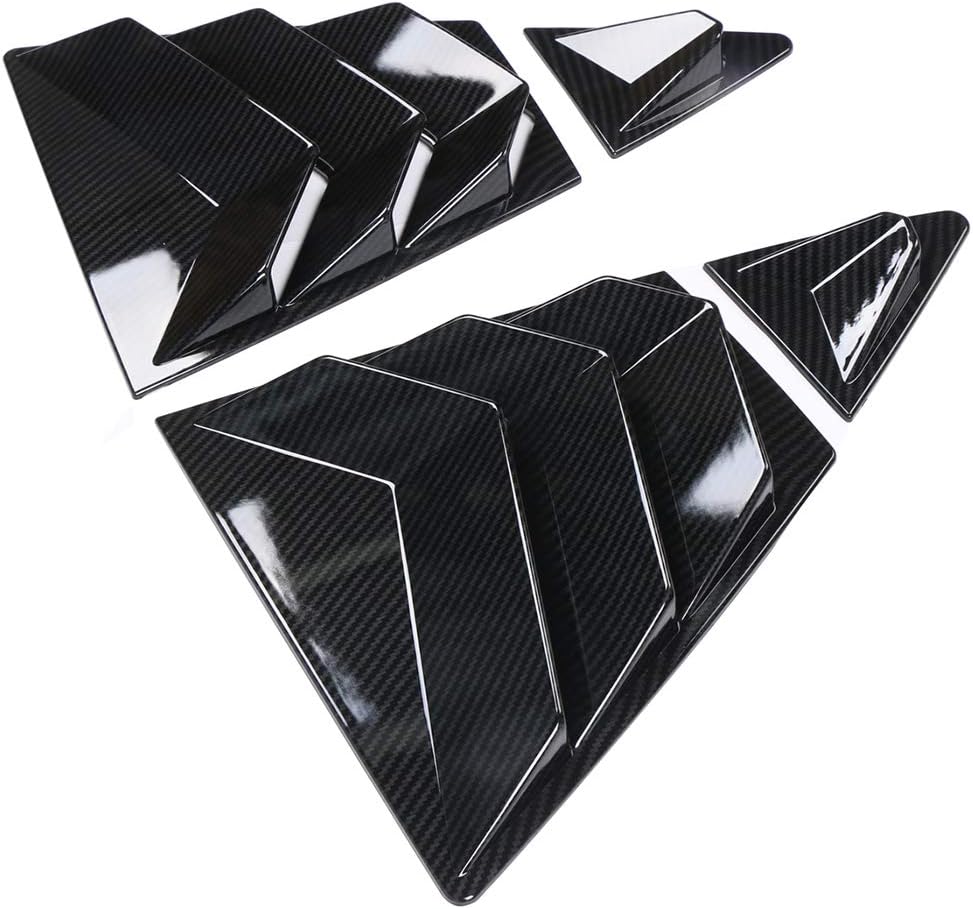 IKON MOTORSPORTS, Window Louvers Compatible with 20-24 Toyota Corolla Sedan, Carbon Fiber Print CFL Side Window Scoop 4Pc Set