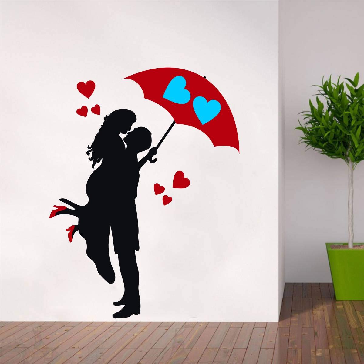 Buy Rawpockets Wall Decals ' Romantical Couple 'Wall Stickers PVC