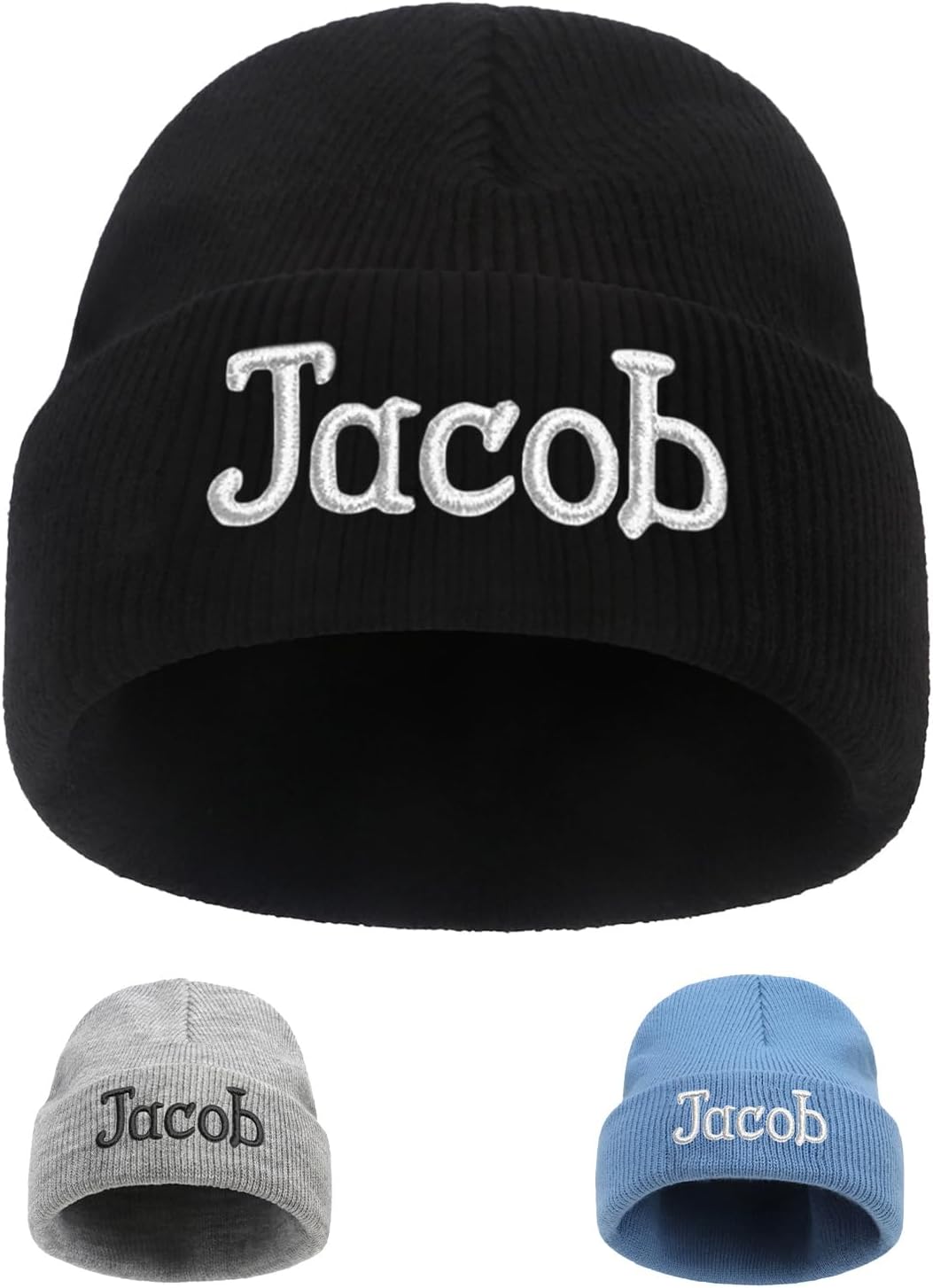 Custom Beanie Hats for Baby Girls Boys - Personalized Embroidered Beanies with Name for Infants Toddlers Adults