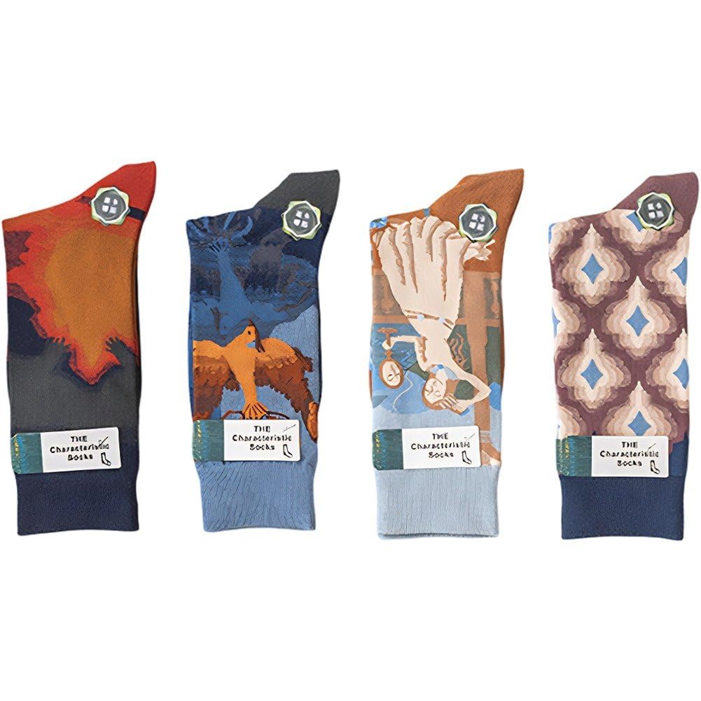 Calcetines de tubo de media caña en algodón premium con diseño estético de pintura clásica