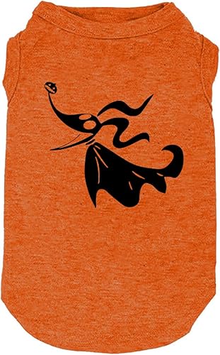 Miniatura 6 de Camisa de Halloween para perro, ropa para mascotas, sudadera con capucha de esqueleto de Halloween con calavera brillante, linda camisa transpirable