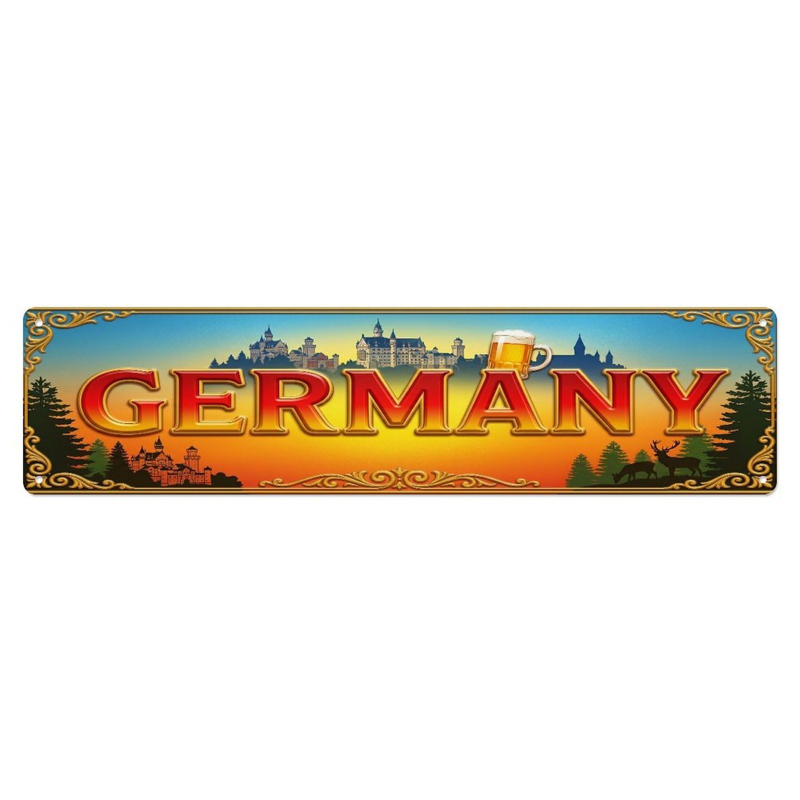 Xanthor Style Metal Tin Sign Vintage Germany Travel Flag Pattern