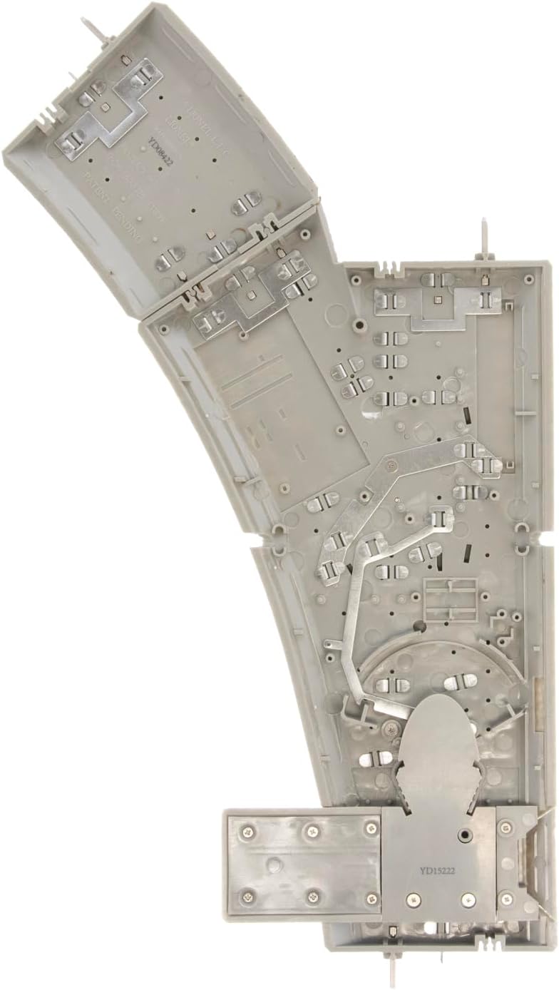 Underside view of the Lionel FasTrack 036 Manual Switch showing internal mechanisms