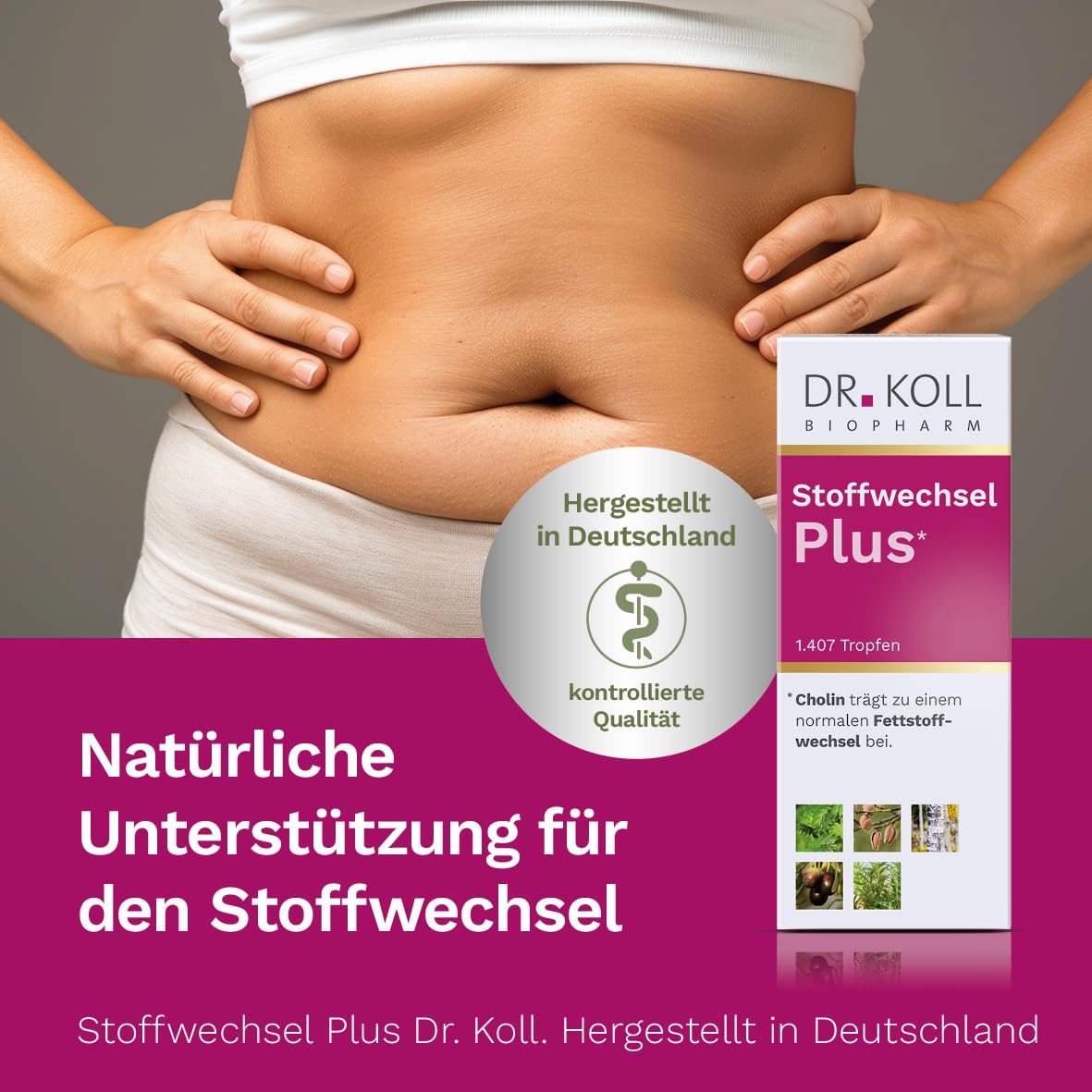 Dr. Koll Stoffwechsel Plus - Nahrungsergänzungsmittel mit Cholin, Glycerolkomplettextrakten und Vitaminen, 50 ml