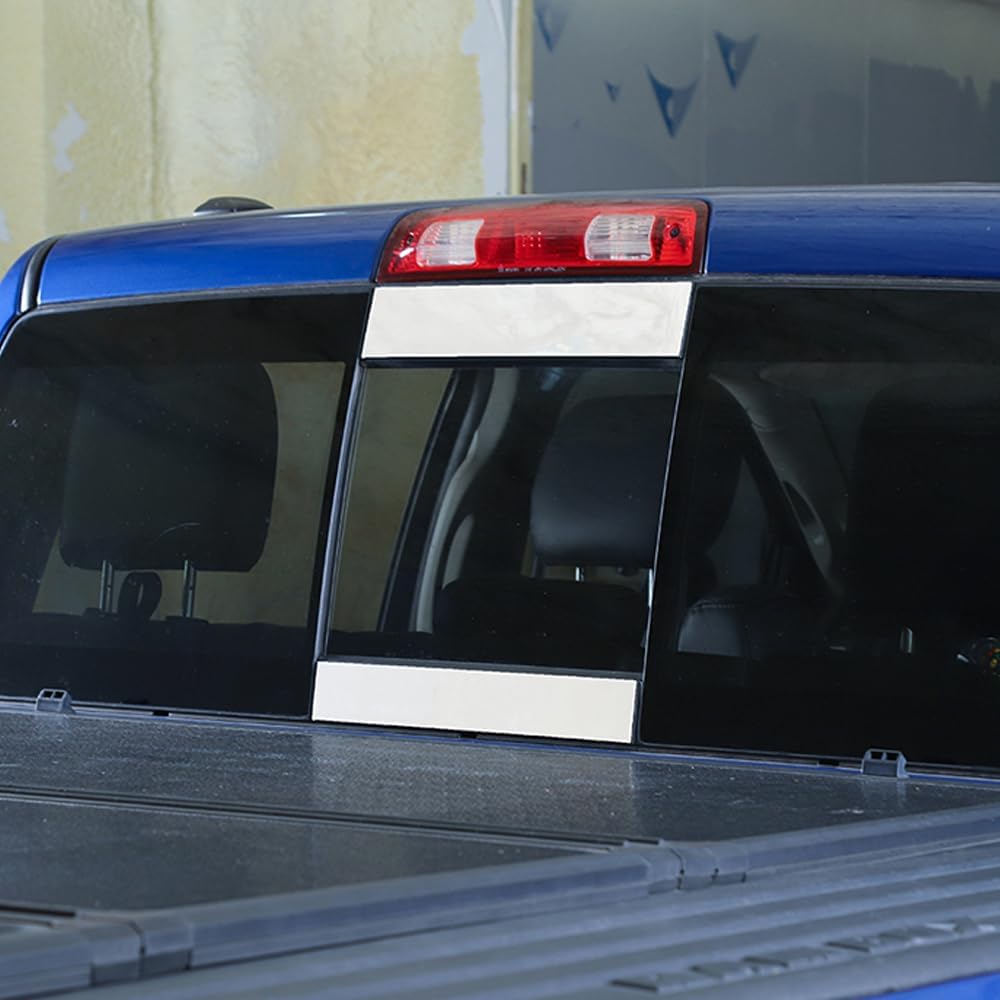 2PCS Sliding Rear Window Tailgate Trim Stainless Steel Decoration Strips Panel for Dodge RAM 2011-2024